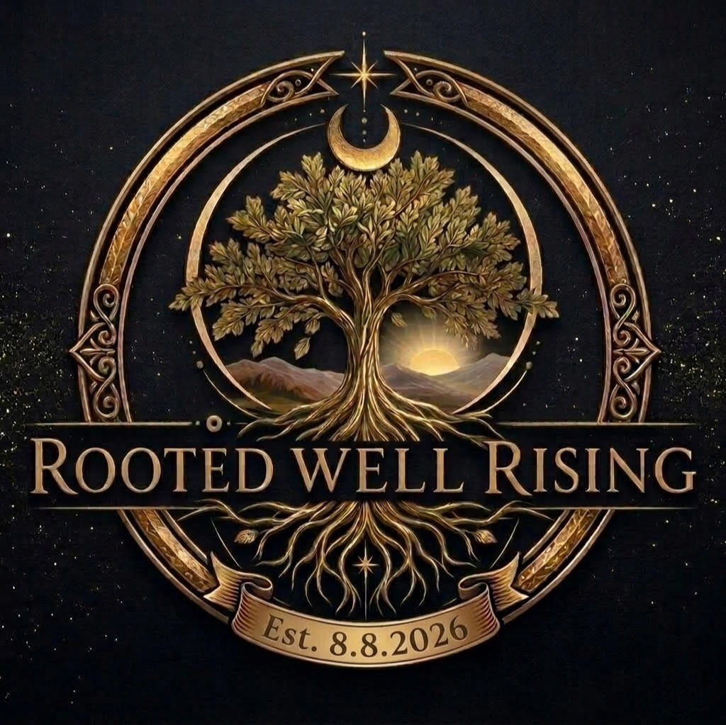 Rooted Well Rising Rooted Well Rising tree and roots emblem